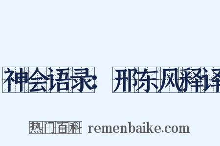神会语录：邢东风释译是什么意思的图片
